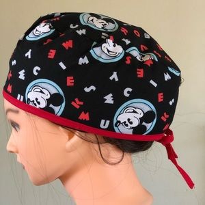 Scrub  hat . Mickey print